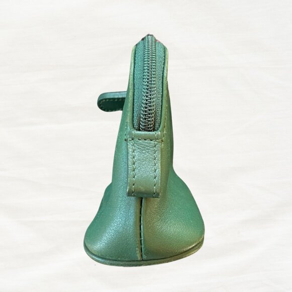 Coach Green Leather Mini Pouch | Quiet Luxury Trend - Picture 4 of 5